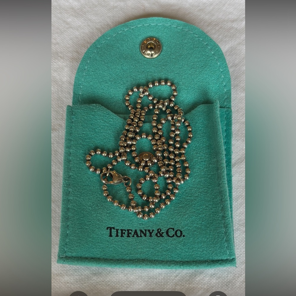 Authentic Tiffany & Co 24” silver beaded chain
